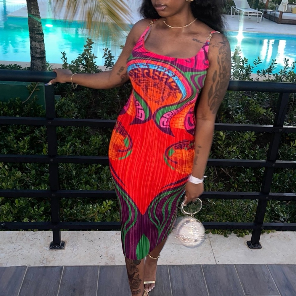 Versace dress.